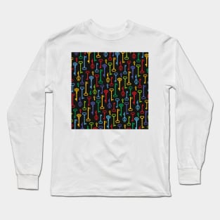 Keys Colorful Pattern. Long Sleeve T-Shirt